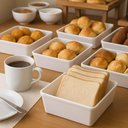 Ver imagem 2 de Jogo 12 Travessas Retangulares 1,4l Plástico Branco Saladeira Coza Uno Servir Buffet Restaurante