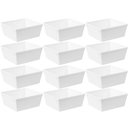 Ver imagem 1 de Jogo 12 Travessas Retangulares 1,4l Plástico Branco Saladeira Coza Uno Servir Buffet Restaurante