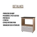 Ver imagem 2 de Balcão para Cooktop Elisa 5 Bocas 2 Portas Savana Off White Moblis