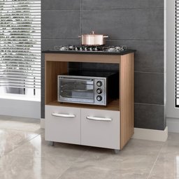 Balcão para Cooktop Elisa 5 Bocas 2 Portas Savana Off White Moblis - 6