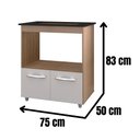 Ver imagem 4 de Balcão para Cooktop Elisa 5 Bocas 2 Portas Savana Off White Moblis