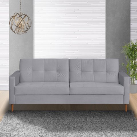 Sofá 3 Lugares 200cm Dior Cinza