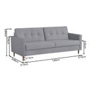 Ver imagem 3 de Sofá 3 Lugares 200cm Dior Cinza