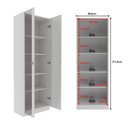 Ver imagem 7 de Armário Multiuso 60cm com 2 Portas de Vidro e 4 Prateleiras Am Branco