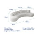 Ver imagem 3 de Kit Sofá Modular 4 Lugares 360cm Moderno Curvo Orgânico Duna Bouclé