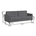 Ver imagem 3 de Sofá 3 Lugares 200cm Dior Cinza Chumbo
