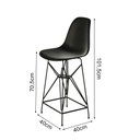 Ver imagem 4 de Jogo Mesa Bistrô Eames Amêndoa 60cm 3 Banquetas Preta Base Ferro Preto