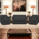 Ver imagem 1 de Kit Namoradeira + 4 Poltronas Decorativas para Sala Mila Suede Cores Pé de Plastico Cromado