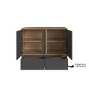 Ver imagem 6 de Gabinete de Banheiro Suspenso 80cm com 2 Portas e 2 Gavetas Mel e Grafite