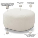 Ver imagem 3 de Kit 02 Puffs Decorativo Orgânico para Sala de Estar Living Barolo L06 Bouclê Off White - Lyam