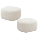 Ver imagem 1 de Kit 02 Puffs Decorativo Orgânico para Sala de Estar Living Barolo L06 Bouclê Off White - Lyam