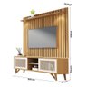 Conjunto de Rack Arua com Painel Cumaru Tv até 75" Polegadas Nature/perola - 3