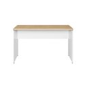 Ver imagem 3 de Mesa Escrivaninha Escritório 110cm X 70cm Pés Painel F5 Cor:macadâmia com Branco