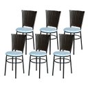 Ver imagem 1 de 6 Cadeiras para Mesa Preta Hawai Marrom Assento Floral:floral Gelo