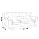 Ver imagem 6 de Sofá 3 Lugares para Sala de Estar 230cm Boston L06 Couro Fendi - Lyam Decor