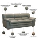 Ver imagem 5 de Sofá 3 Lugares para Sala de Estar 230cm Boston L06 Couro Fendi - Lyam Decor