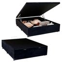 Ver imagem 1 de Base Box Bau Casal Suede Premium Santo Box 47x138x188:preto