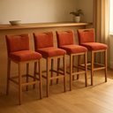 Ver imagem 2 de Kit 4 Banquetas Alta Cozinha Gourmet Conforto Suede