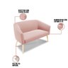 Kit 1 Namoradeira Pés Palito E 1 Poltrona Rosê Base Madeira - 5