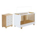 Ver imagem 2 de Quarto de Bebê com Cômoda 4 Gavetas e Berço 4 em 1 Minicama 100% MDF Mike Espresso Móveis Branco/Brilho/Amêndoa