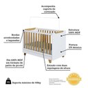 Ver imagem 4 de Quarto de Bebê com Cômoda 4 Gavetas e Berço 4 em 1 Minicama 100% MDF Mike Espresso Móveis Branco/Brilho/Amêndoa