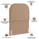 Ver mais imagens de Cabeceira Cama Box 100cm Lanna com Puff Recamier Doha W01 Linho Bege Escuro - Lyam Decor