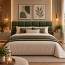 Ver imagem 2 de Cabeceira Cama Box Casal 138cm Estofada Bouclé Boss:Verde