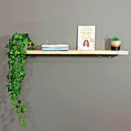 Prateleira de Parede Suspensa 100cm Natural e Branco - 1