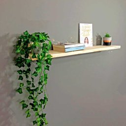 Prateleira de Parede Suspensa 100cm Natural e Branco - 2