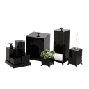 Ver imagem 1 de KIT LAVABO BANHEIRO LUXO VIDRO 9 PEÇAS: PRETO PRETO