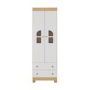 Ver imagem 6 de Guarda-roupa Infantil 62cm 2 Portas com Vidro e 2 Gavetas Nina Multimóveis Mp4502 Madeirado/branco