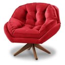 Ver imagem 1 de Poltrona Decorativa Estofada Base Giratória Califórnia Cor:vermelho
