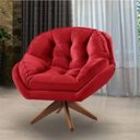 Ver imagem 5 de Poltrona Decorativa Estofada Base Giratória Califórnia Cor:vermelho