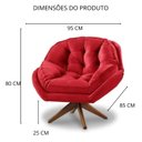 Ver imagem 6 de Poltrona Decorativa Estofada Base Giratória Califórnia Cor:vermelho