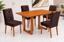Ver imagem 1 de Conjunto Mesa de Jantar Retangular Júlia 1,40cm x 0,90cm Laminado com 4 Cadeiras Júlia Tecido Veludo