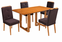 Ver imagem 2 de Conjunto Mesa de Jantar Retangular Júlia 1,40cm x 0,90cm Laminado com 4 Cadeiras Júlia Tecido Veludo