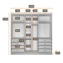 Ver imagem 5 de Modulo de Casal Safira para Guarda Roupa em Mdf com 6 Portas e 8 Gavetas Una Mobília