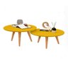 Conjunto de Mesas de Centro Amarelo - 2
