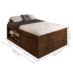 Cama de Casal Box Sapateira Moal Malbec - 3
