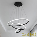 Ver imagem 7 de Lustre Led Moderno Pendente 89w Preto C/ Controle 60cm