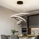 Ver imagem 2 de Lustre Led Moderno Pendente 89w Preto C/ Controle 60cm