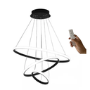 Ver imagem 1 de Lustre Led Moderno Pendente 89w Preto C/ Controle 60cm