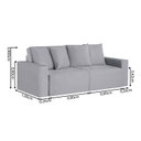 Ver imagem 3 de Sofá Retrátil 3 Lugares 200cm Nyc Cinza