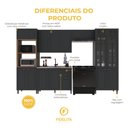 Ver imagem 5 de Armário de Cozinha Modulada Completa Fidelitá Nara 100% MDF 5 Peças 350cm 16 Portas 2 Gavetas sem