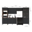 Ver imagem 4 de Armário de Cozinha Modulada Completa Fidelitá Nara 100% MDF 5 Peças 350cm 16 Portas 2 Gavetas sem
