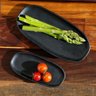 Conjunto com 4 Travessas Oval Rasa Pequena Orgânico Preto Matte 23x11cm - Porto Brasil - 3