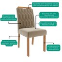 Ver imagem 6 de Mesa de Jantar Louise Mdf com 4 Cadeiras Estofadas Suede Joli Molci