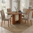 Ver imagem 2 de Mesa de Jantar Louise Mdf com 4 Cadeiras Estofadas Suede Joli Molci