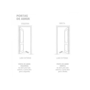 Kit Porta de madeira branco interna c/batente esquerda - 214x76