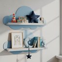 Ver imagem 1 de Kit 2 Prateleiras para Quarto Infantil Nuvem Azul/Branco